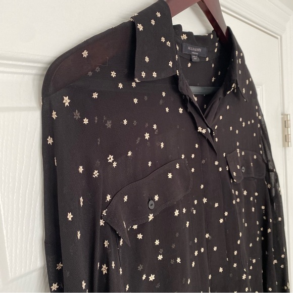 AllSaints Amari Star Embroidered Shirt Size Medium - Picture 7 of 15